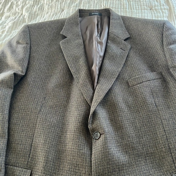 RBM Mens Wool Blazer Jacket Brown Tweed Elbow Patch Size 50R Old Money Academia - Picture 2 of 11